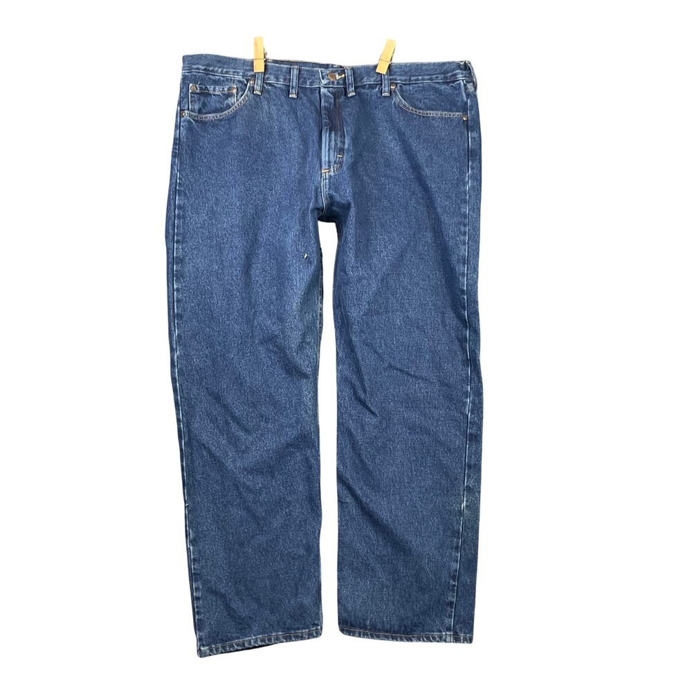 Wrangler Five Star Jeans Mens 44x30 Blue Relaxed Fit Straight Leg Denim Workwear